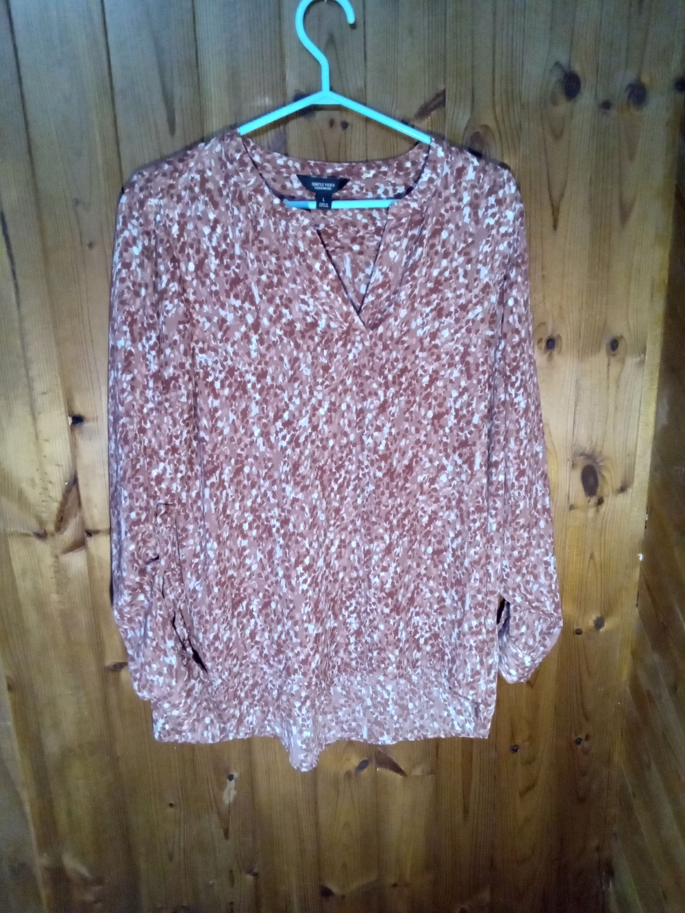 Simply Vera Vera Wang Rust and Cream Printed Tunic